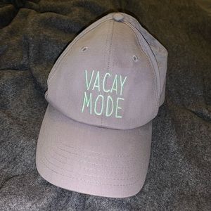 Baseball cap “vacay mode”